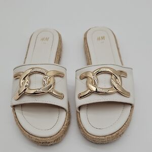 H&M White and Gold Women's Sandals